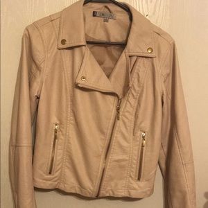 Cream Faux leather jacket